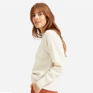 EUC Everlane The ReCashmere Stroopwafel Crew in Bone M